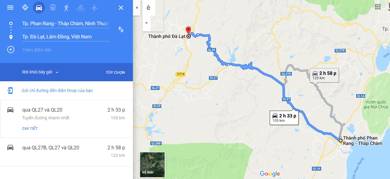 Từ Phan Rang Ninh Thuận đi Đà Lạt bao nhiêu km, mất bao lâu?
