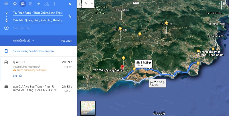 Ninh Thuận đi Phan Thiết bao nhiêu km, mất bao lâu, có xe khách nào?